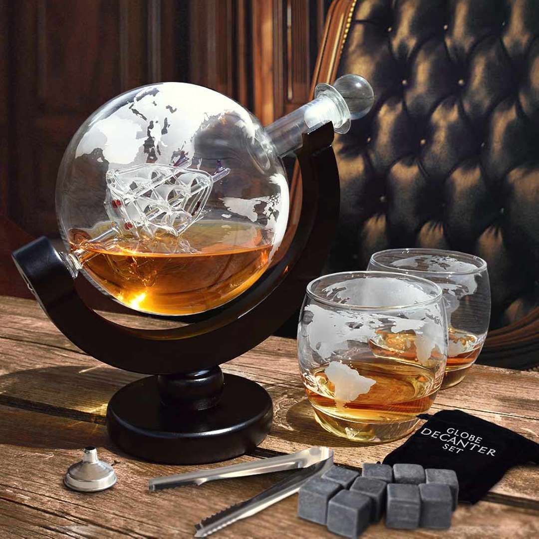 Set Decantor Glob Pamantesc cu Doua Pahare