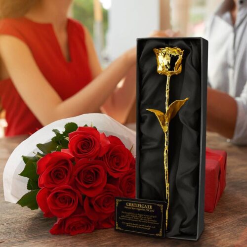 trandafir placat cu aur de 24k 4